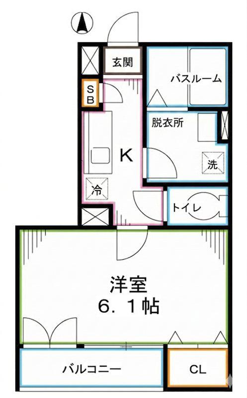 リブリ・FELICE国立(1K/1階)の間取り写真
