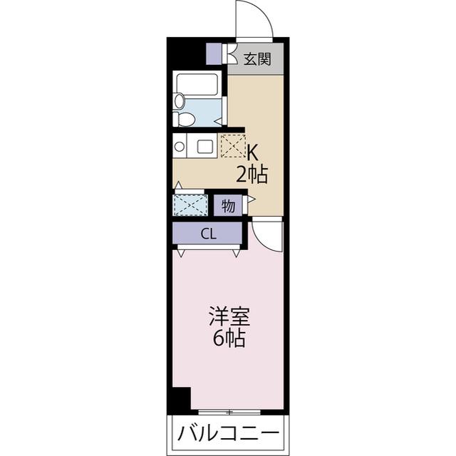 北浦和パークハイツ(1K/4階)の間取り写真