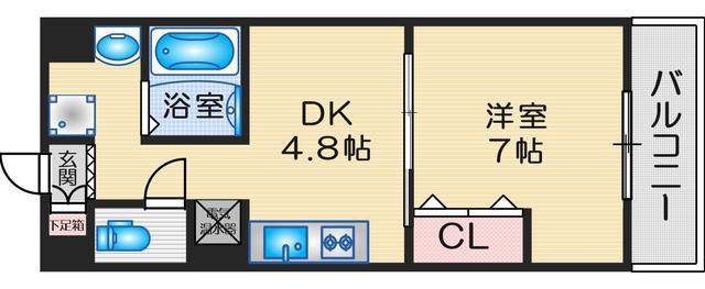 第17関根マンション(1DK/9階)の間取り写真
