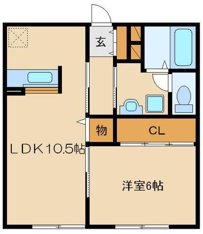 コンフォート野田A棟(1LDK/1階)の間取り写真