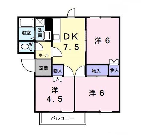 ジョイタカハシ(3DK/2階)の間取り写真