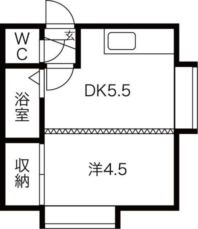 ホワイトパレスキタダI (1DK/3階)の間取り写真