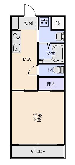 ハイツ昭和 甲西(1DK/1階)の間取り写真