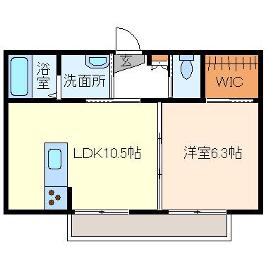 フェリスタージュK(1LDK/1階)の間取り写真