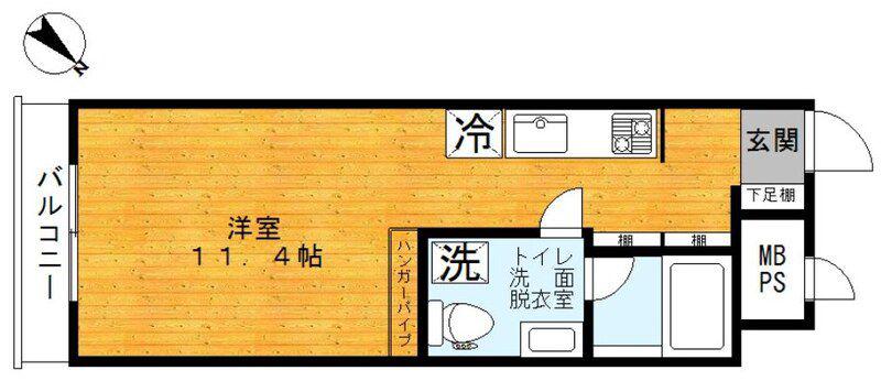 不動前アパートメント(ワンルーム/2階)の間取り写真