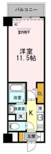 HILL FLAT OSAKI(1K/3階)の間取り写真