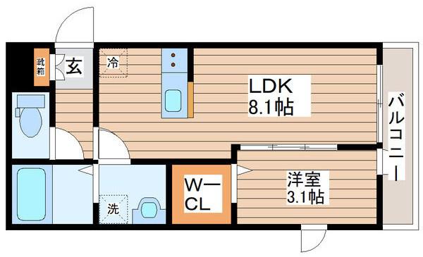 LUCENTE(1LDK/1階)の間取り写真