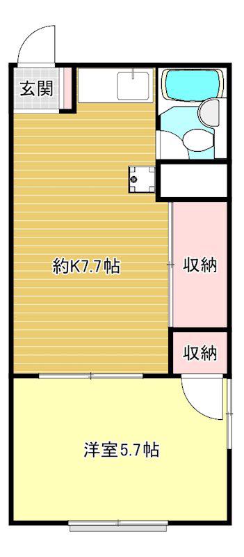 グリーンハイツA(1DK/1階)の間取り写真