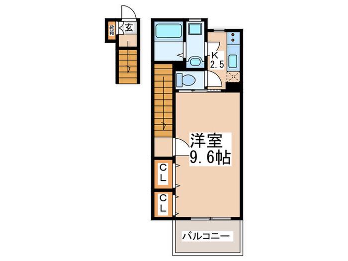 ベルフォーレ参番館(1K/2階)の間取り写真