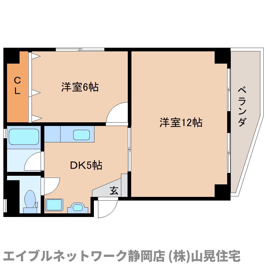 メゾン・ミロク(2DK/4階)の間取り写真