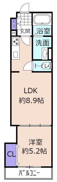 ラモーナ諸福1(1LDK/3階)の間取り写真
