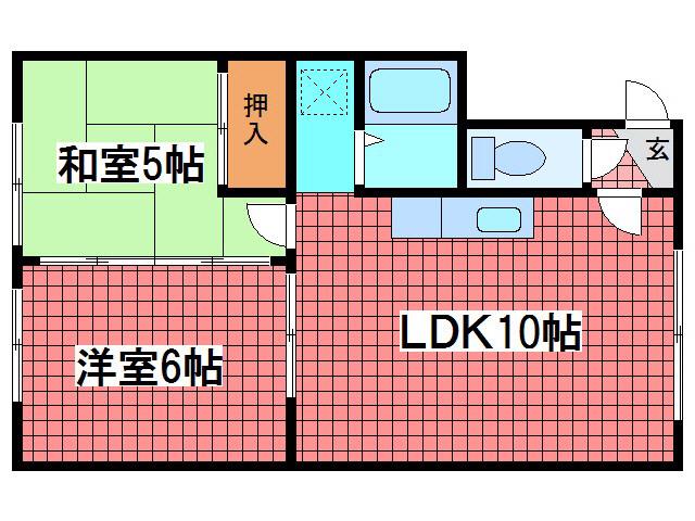 ビラ月寒(2LDK/3階)の間取り写真
