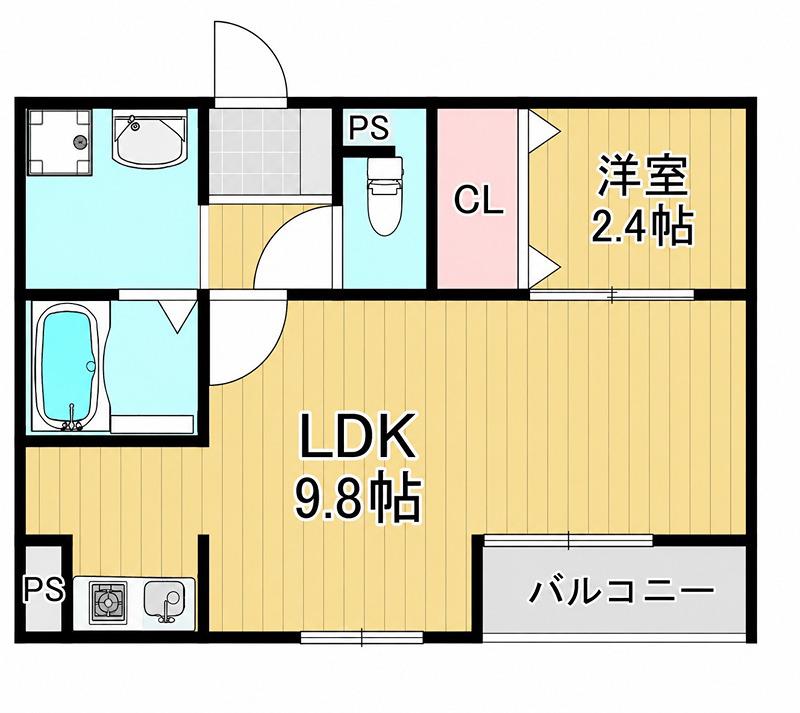アーバン香里ヶ丘(ワンルーム/1階)の間取り写真