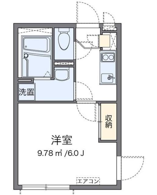 クレイノラメールエムズ(1K/1階)の間取り写真