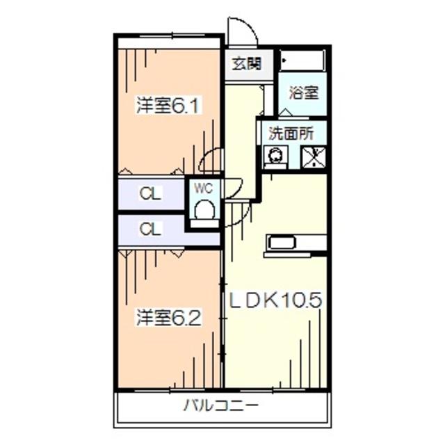 アンダンテ(2LDK/1階)の間取り写真