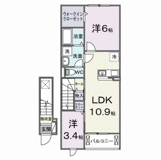 ビラ・アンダンテ(2LDK/2階)の間取り写真