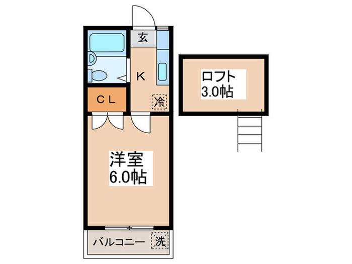 フラワーハイツ(1K/2階)の間取り写真