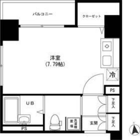ドルチェ銀座東・壱番館(ワンルーム/2階)の間取り写真