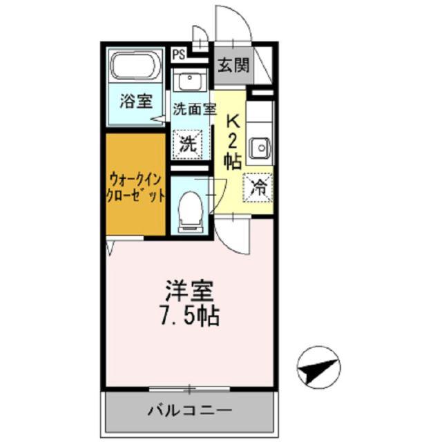 UN VILLAGE DE KISHIYU(1K/2階)の間取り写真