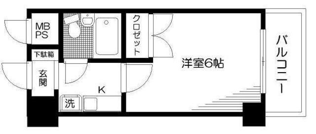 日神パレステージ新宿御苑(1K/6階)の間取り写真