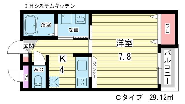 シャーメゾンYM(1K/1階)の間取り写真