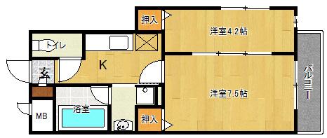 ASプレミアム天神尾(1LDK/3階)の間取り写真