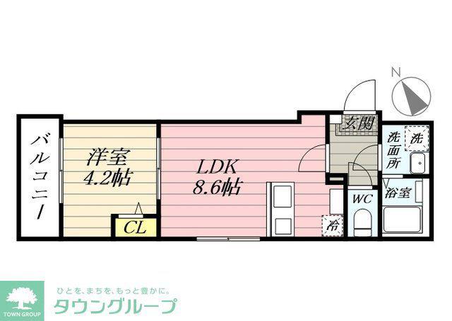 BEST STAGE中神町I(1LDK/3階)の間取り写真