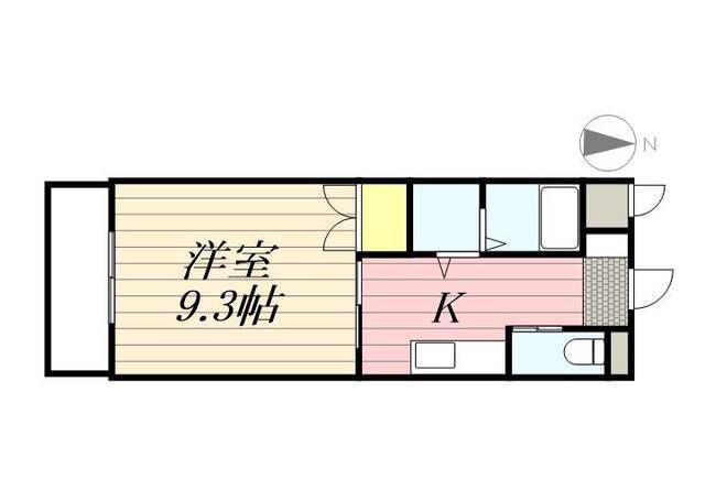 パティナA(1K/3階)の間取り写真
