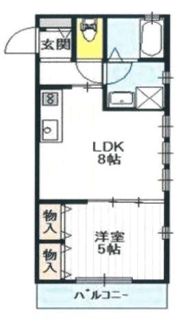 アリストコート明石・大久保(1LDK/2階)の間取り写真