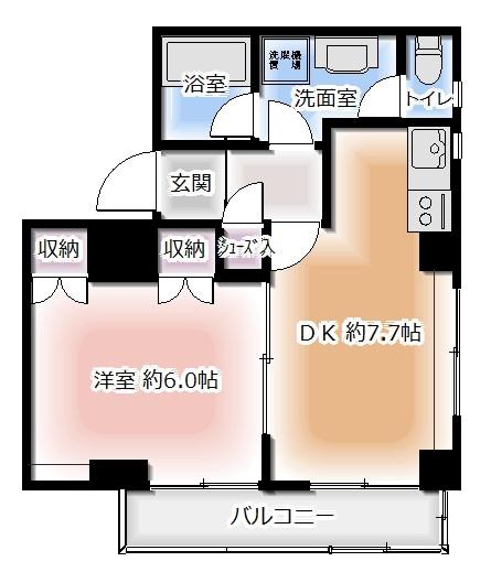 NEマンション(1DK/2階)の間取り写真