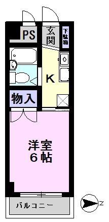 ソフィアコート(1K/2階)の間取り写真