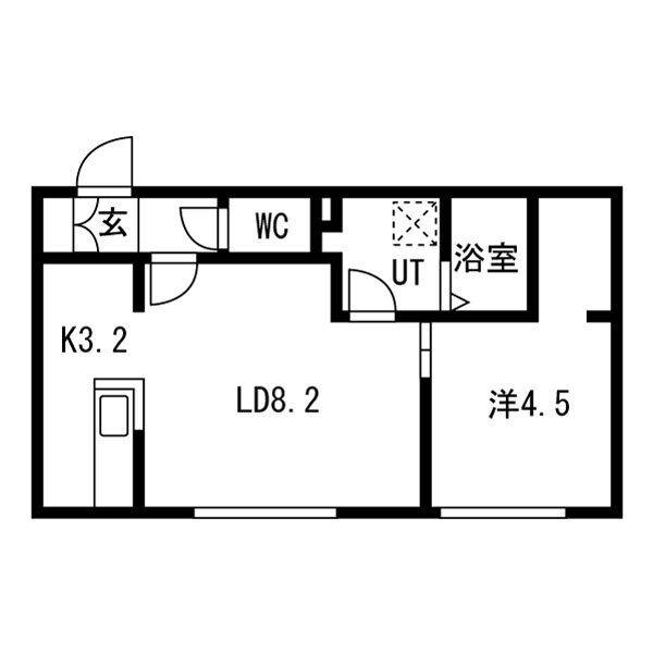 豊里1丁目MS(1LDK/1階)の間取り写真