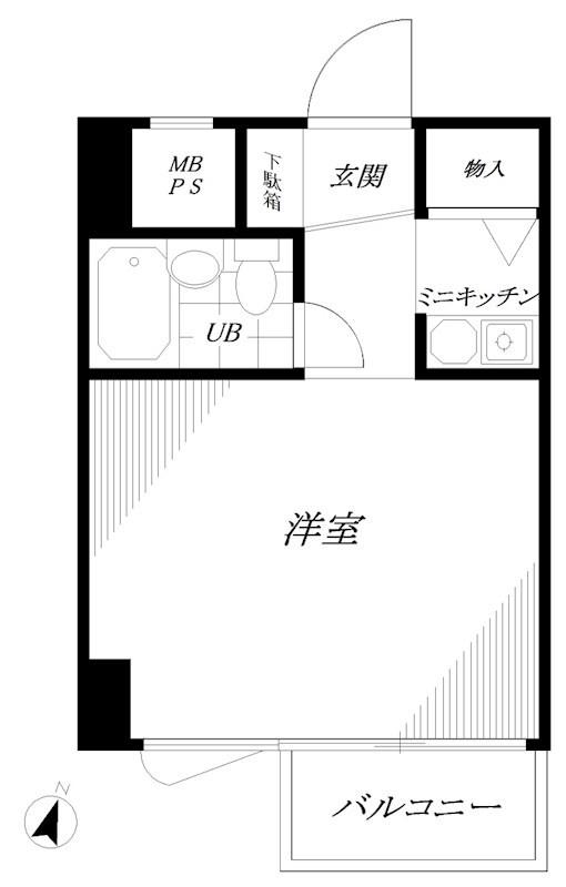 ライオンズプラザヨコハマ戸部(1K/7階)の間取り写真