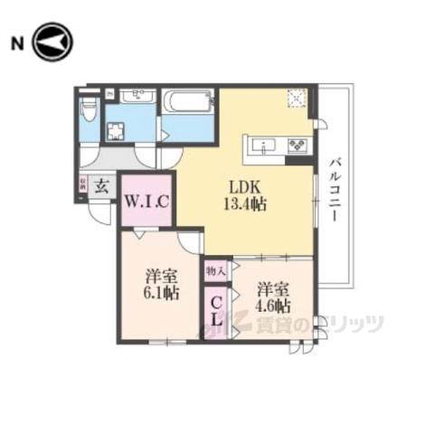 D-RESIDENCE東寺(2LDK/2階)の間取り写真