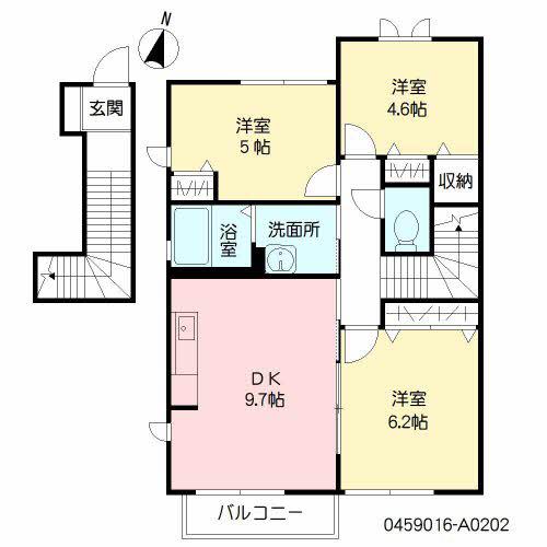 メゾン古閑中(3DK/2階)の間取り写真