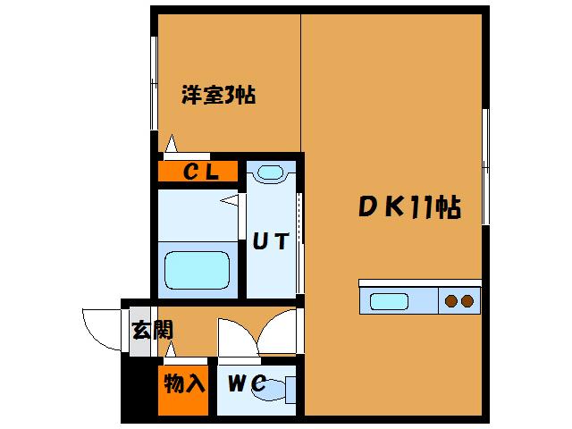 ペラッツィ時任(1LDK/4階)の間取り写真