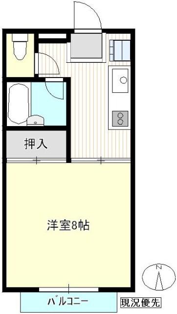 コーポ松岡(1K/1階)の間取り写真