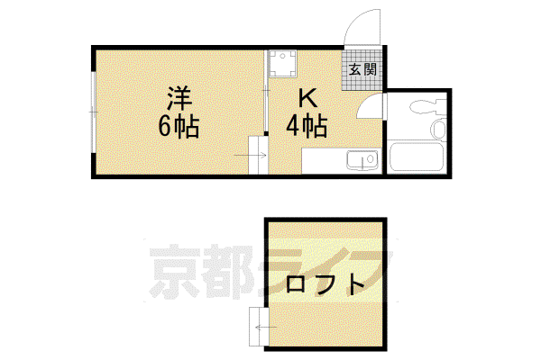 コーポ尚(1SDK/3階)の間取り写真