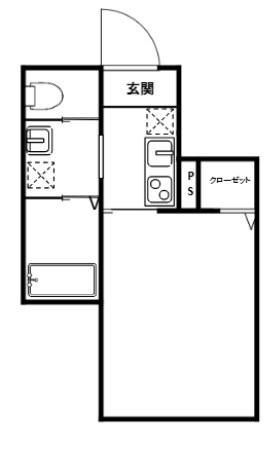 MELDIA蕨III(1K/2階)の間取り写真