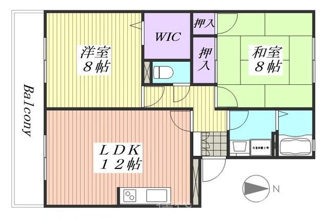 メゾンボナール(2LDK/3階)の間取り写真