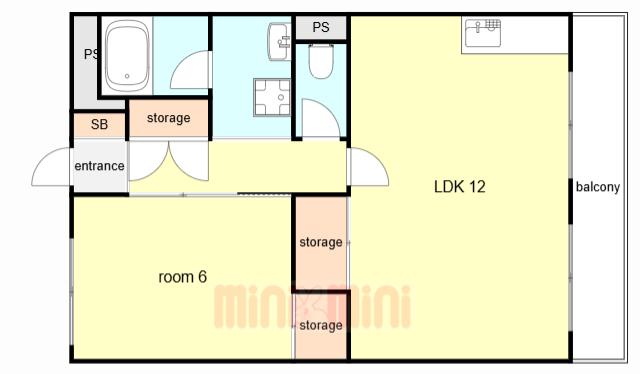 山本マンション(1LDK/4階)の間取り写真