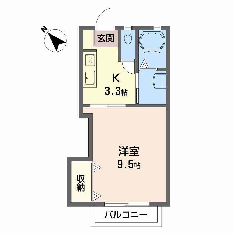 アメニックス福山11番館(1K/2階)の間取り写真