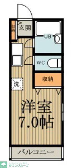 丸山荘(1K/2階)の間取り写真