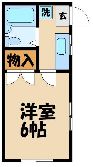 リバーハイム(1K/1階)の間取り写真
