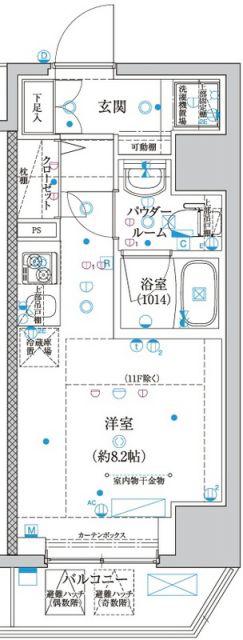 スパシエオーブ横浜(ワンルーム/2階)の間取り写真