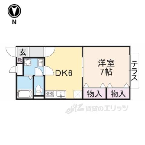 リビングタウン南八木(1DK/1階)の間取り写真