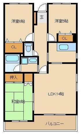 アーガスヒルズ61(3LDK/1階)の間取り写真