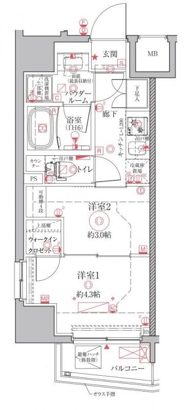 クレイシアIDZ上野 クレイシアIDZ上野(2K/8階)の間取り写真