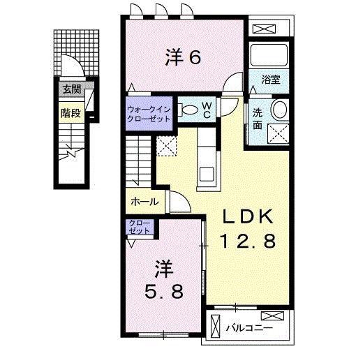 花・うらら(2LDK/2階)の間取り写真