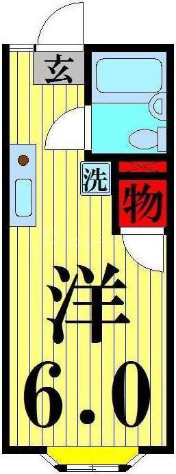 セントラルハイツ(ワンルーム/1階)の間取り写真